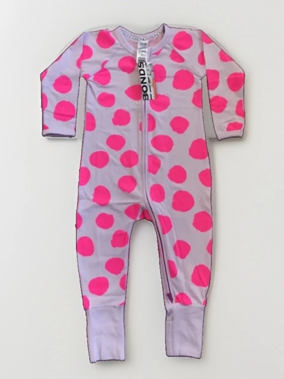 NWT! Bonds Wondersuit Zippy Pajamas size 1  12-18 months Pink Neon Dots
